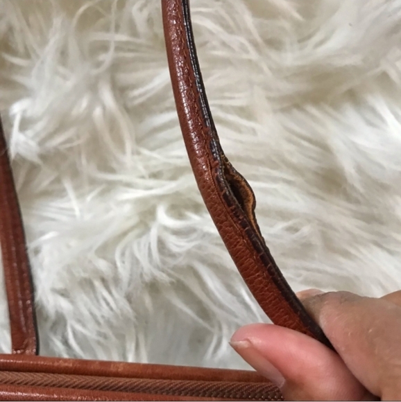 GUC Vintage Paolo Masi Leather Shoulder Baguette Cognac Handbag Purse 90s - Picture 7 of 8